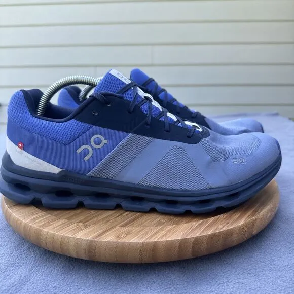 On Running Cloudrunner Running Shoes Sneakers Mens Size 12.5 Shale/Cobalt Blue