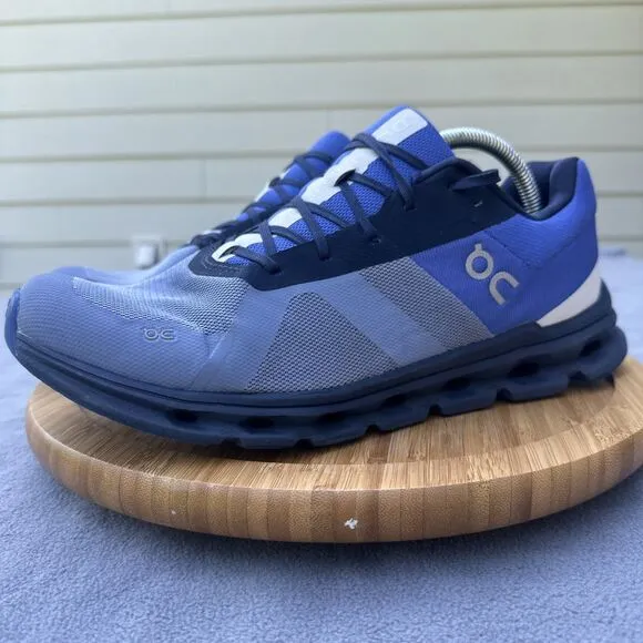 On Running Cloudrunner Running Shoes Sneakers Mens Size 12.5 Shale/Cobalt Blue