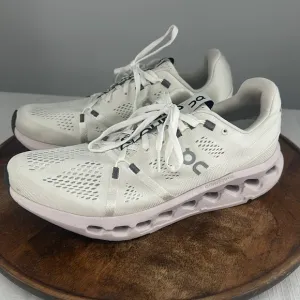 On Running Shoes Wm 10.5 Cloudsurfer White Running Sneakers CloudTecPhase