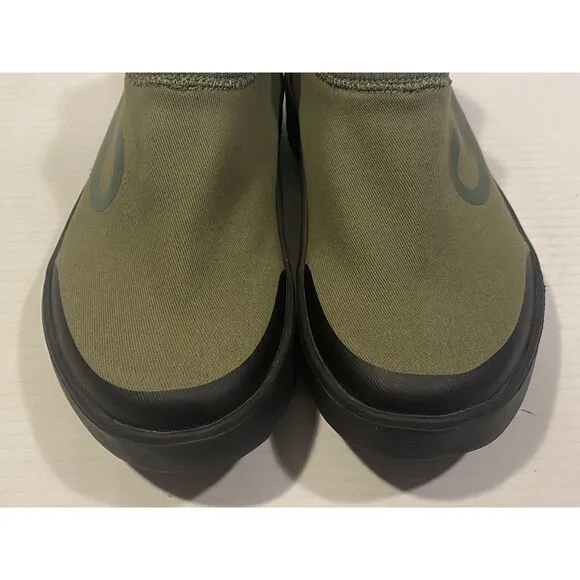 OOFOS Oomg Eezee Black &amp; Green Slip On Comfort Sock Shoes Men’s Size 9.5 - EUC