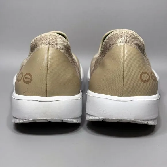 Oofos OOmg eeZee Low Womens Size 12 Slip On Sneakers Shoes Tan Camo Recovery