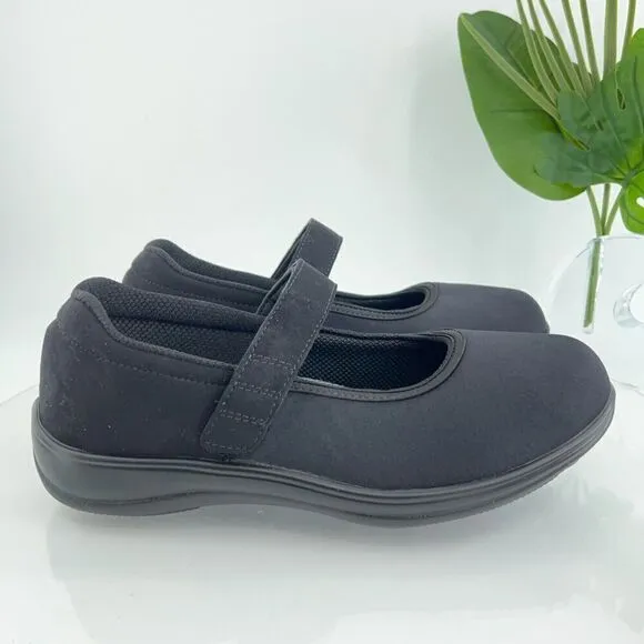 Orthofeet 827 Springfield Mary Jane Women 11.5 2E Black Comfort Orthotic Shoes