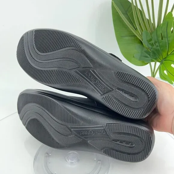 Orthofeet 827 Springfield Mary Jane Women 11.5 2E Black Comfort Orthotic Shoes