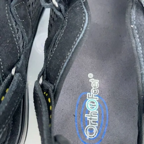 Orthofeet 893 Sanibel Mary Jane Women's 12 Wide Black Comfort Orthotic Shoes