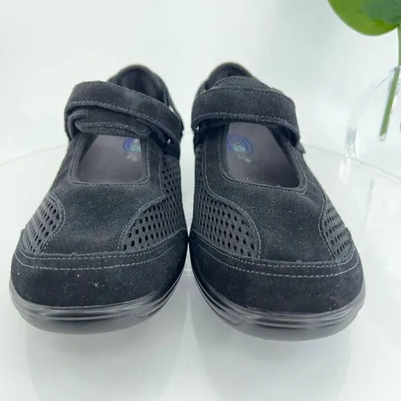 Orthofeet 893 Sanibel Mary Jane Women's 12 Wide Black Comfort Orthotic Shoes
