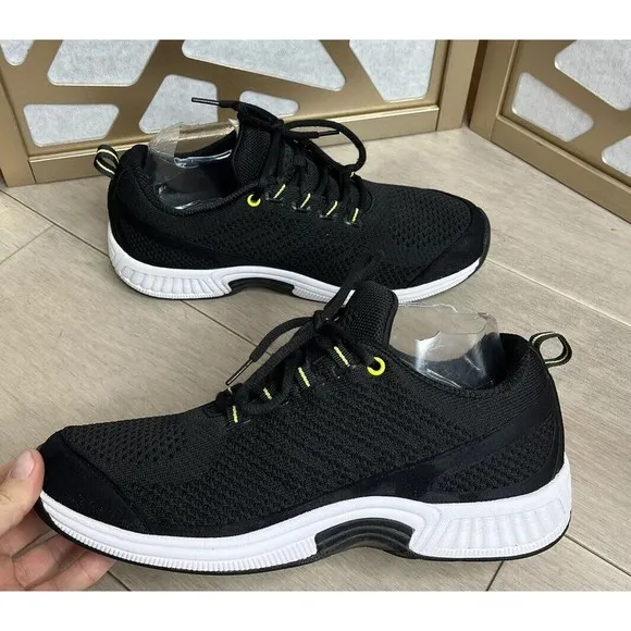 Orthofeet Coral Stretch Knit Black Women Athletic Sneakers 11 N Narrow A
