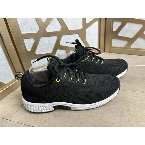 Orthofeet Coral Stretch Knit Black Women Athletic Sneakers 11 N Narrow A