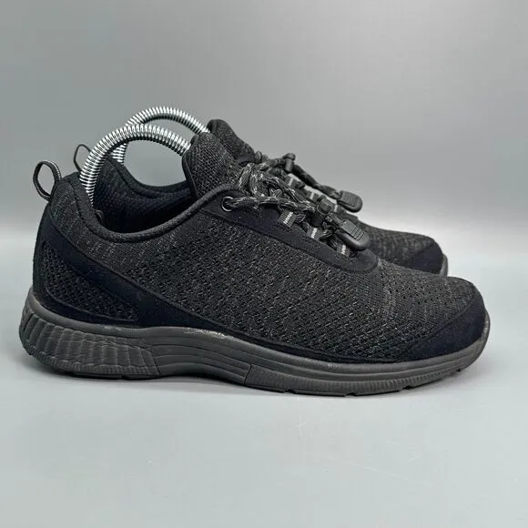 Orthofeet Coral Women's 8 Black Athletic Running Sneakers Code-Lock Low Top