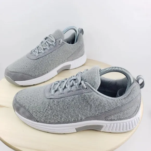 OrthoFeet Coral Wool Gray Orthotic Sneaker Shoes Women's Size 7M Comfort Lace-Up