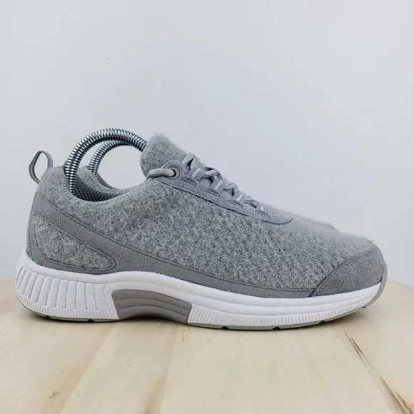 OrthoFeet Coral Wool Gray Orthotic Sneaker Shoes Women's Size 7M Comfort Lace-Up