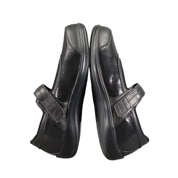 Orthofeet Shoes Women 11.5 Mary Jane Comfort Leather Oakridge Walking Black Wide
