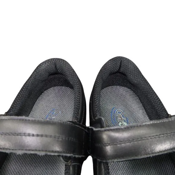 Orthofeet Shoes Women 11.5 Mary Jane Comfort Leather Oakridge Walking Black Wide
