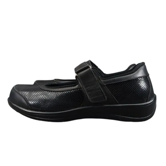 Orthofeet Shoes Women 11.5 Mary Jane Comfort Leather Oakridge Walking Black Wide