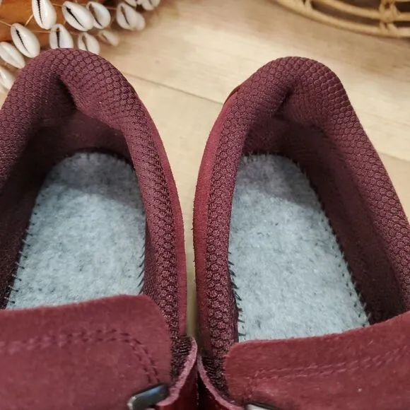 Orthofeet Women's 7.5 2E X-WIDE BOX Ergonomic Chelsea Shoes Leather Dark Cherry