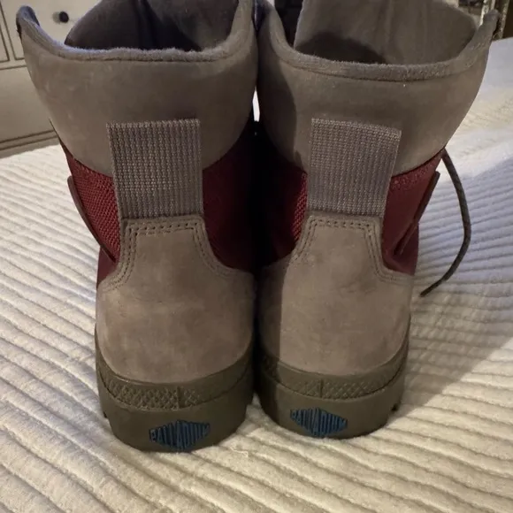 Palladium Gray and Burgundy Waterproof Boots