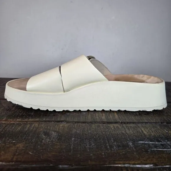 Papillio Almina Ecru Womens 10 Mens 8 EU 41 Narrow Platform Sandals Yellow Brown