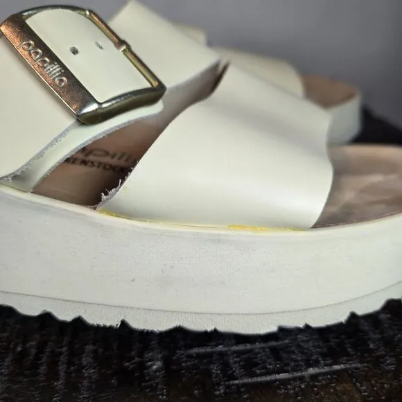 Papillio Almina Ecru Womens 10 Mens 8 EU 41 Narrow Platform Sandals Yellow Brown
