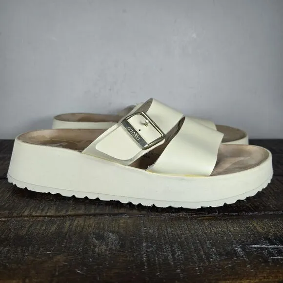 Papillio Almina Ecru Womens 10 Mens 8 EU 41 Narrow Platform Sandals Yellow Brown