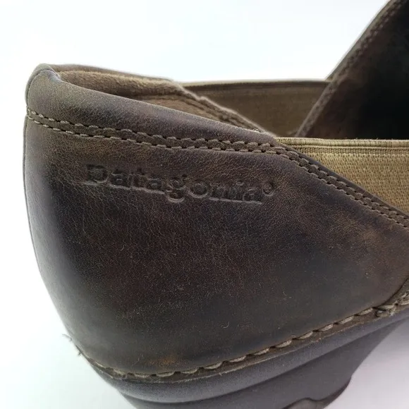 Patagonia Better Womens Size 10 Dark Expresso Leather Slip On Clog Shoes