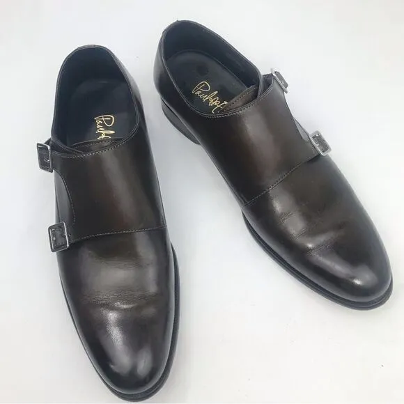 Paul Evans The Pointier Italian Leather Handcrafted Double Monk Strap Shoes