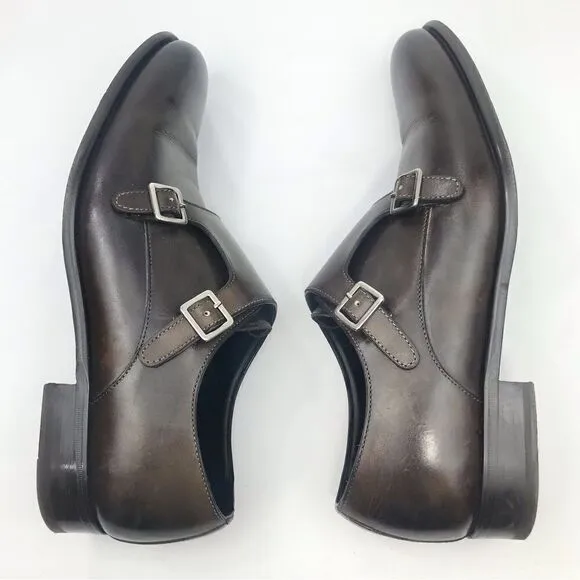Paul Evans The Pointier Italian Leather Handcrafted Double Monk Strap Shoes