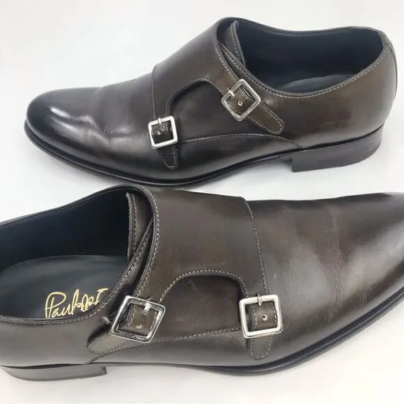 Paul Evans The Pointier Italian Leather Handcrafted Double Monk Strap Shoes