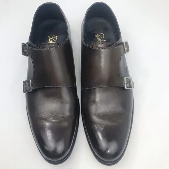 Paul Evans The Pointier Italian Leather Handcrafted Double Monk Strap Shoes