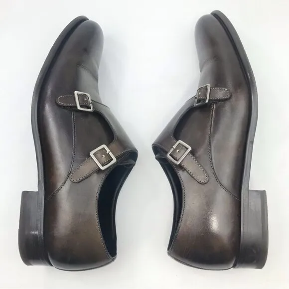 Paul Evans The Pointier Italian Leather Handcrafted Double Monk Strap Shoes