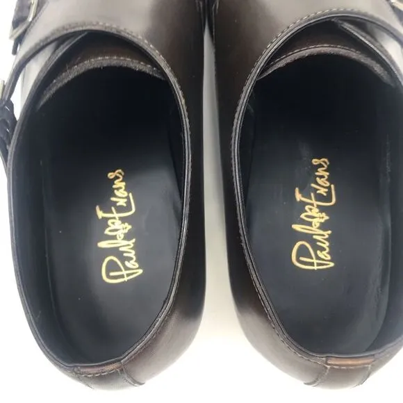 Paul Evans The Pointier Italian Leather Handcrafted Double Monk Strap Shoes