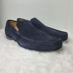 Paul Fredrick Men's Penny Loafer Size 11  Blue Navy Suede Slip On Shoes