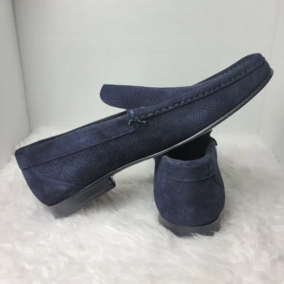 Paul Fredrick Men's Penny Loafer Size 11  Blue Navy Suede Slip On Shoes