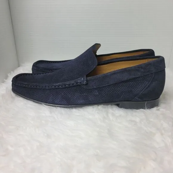 Paul Fredrick Men's Penny Loafer Size 11  Blue Navy Suede Slip On Shoes