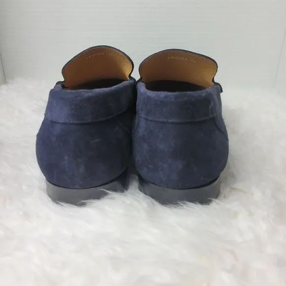 Paul Fredrick Men's Penny Loafer Size 11  Blue Navy Suede Slip On Shoes