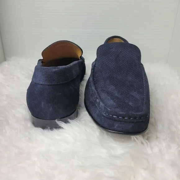 Paul Fredrick Men's Penny Loafer Size 11  Blue Navy Suede Slip On Shoes