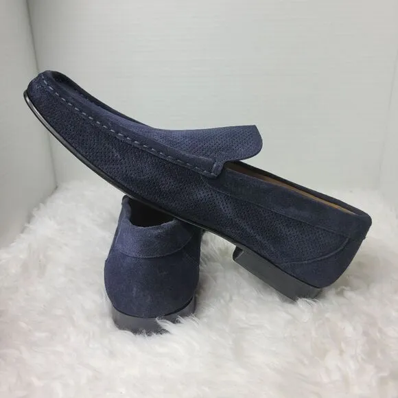Paul Fredrick Men's Penny Loafer Size 11  Blue Navy Suede Slip On Shoes