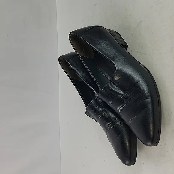 Paul Green Black Leather Slip On Women's Shoes