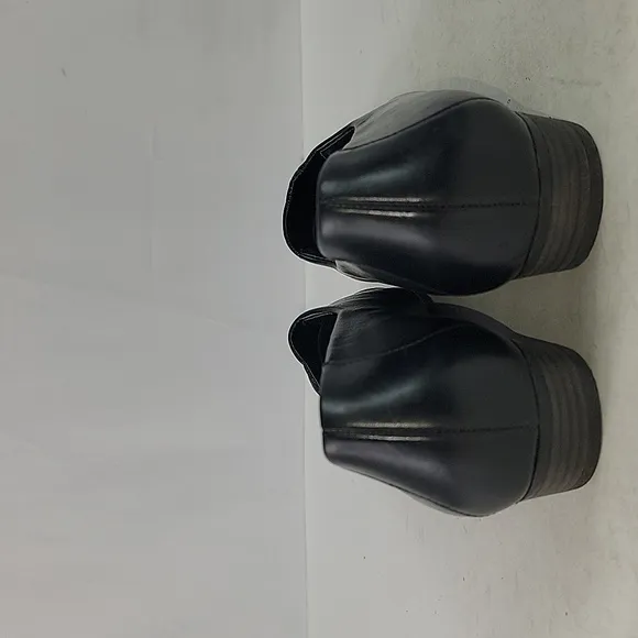 Paul Green Black Leather Slip On Women's Shoes
