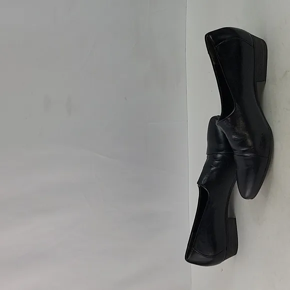 Paul Green Black Leather Slip On Women's Shoes