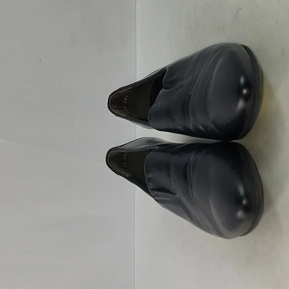 Paul Green Black Leather Slip On Women's Shoes