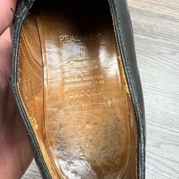 Peal &amp; Co Brooks Brothers Edward Green Black Wingtip Loafers 10