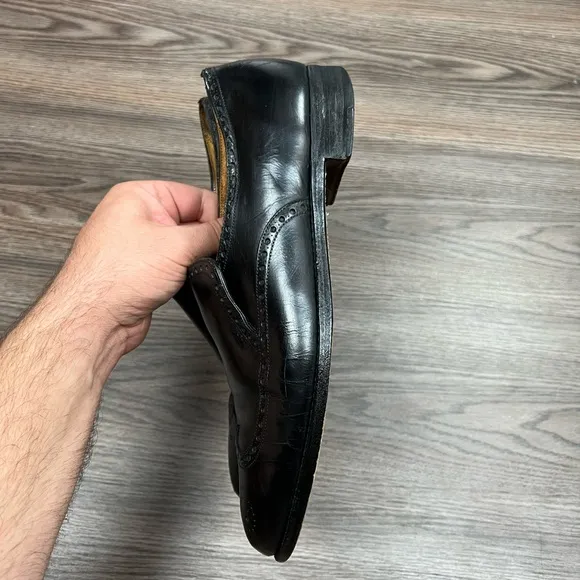 Peal &amp; Co Brooks Brothers Edward Green Black Wingtip Loafers 10