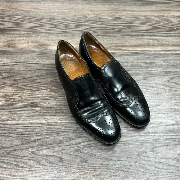 Peal &amp; Co Brooks Brothers Edward Green Black Wingtip Loafers 10