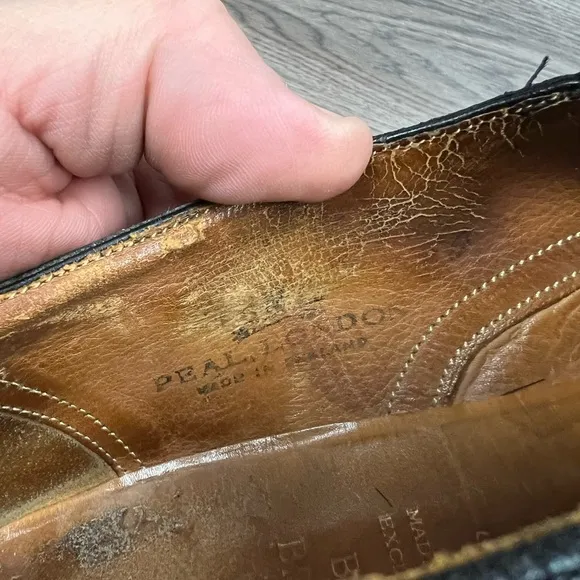 Peal &amp; Co Brooks Brothers Edward Green Black Wingtip Loafers 10