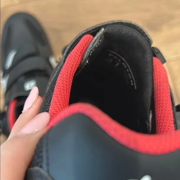 Peloton Black and Red Athletic Shoes