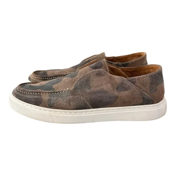 Peter Millar Loafers Mens 8 Green Camouflage Suede Slip On Boat Shoes Summer