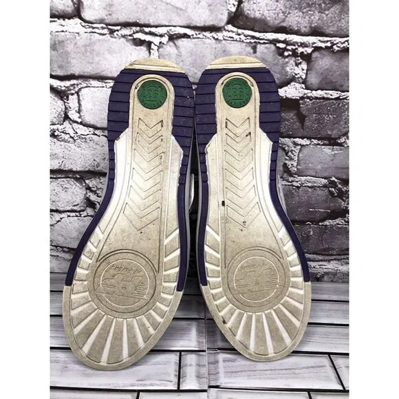 Pf Flyers White Leather Perforated Strap Lace Up Casual Shoes Women Sz 11M US/43