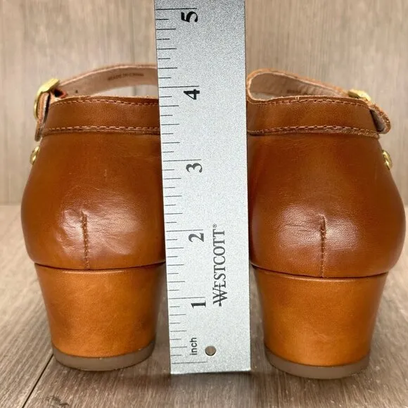 Pikolinos Gomera Shoes Women Size 37  Block Heels Pump Buckled Ankle Strap Brown