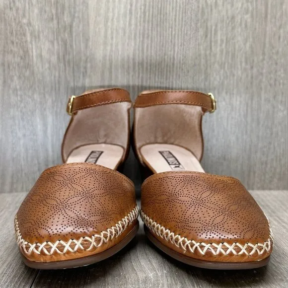 Pikolinos Gomera Shoes Women Size 37  Block Heels Pump Buckled Ankle Strap Brown