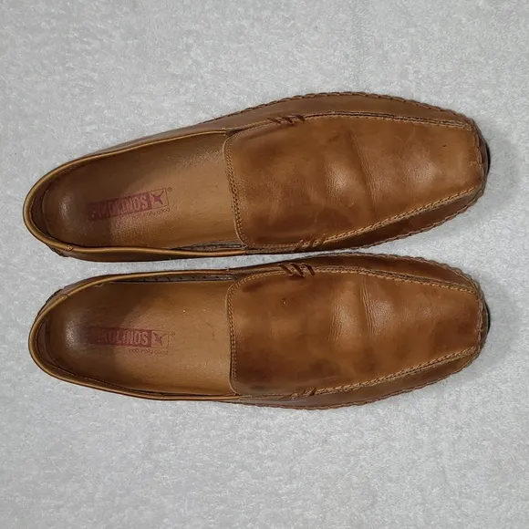 Pikolinos Jerez Brown Driving Loafer Leather Shoes Size 8.5 Men's