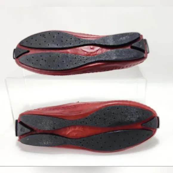 PIKOLINOS SLIP-ON SHOES - Leather, made in Spain, burgundy/multi, size 8.5